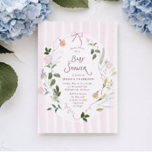 Convite Caprichoso de Chuveiro de Bebê com Flores