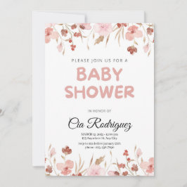 Convite Caprichoso de Flor Silvestre Boho para Chu