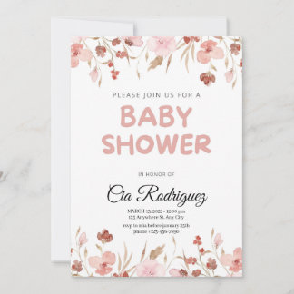 Convite Caprichoso de Flor Silvestre Boho para Chu