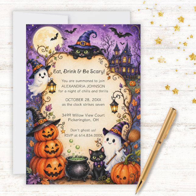 Convite Caprichoso para Festa de Halloween (Criador carregado)