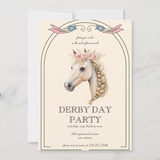 Convite Caprichoso para Festa do Kentucky Derby |  (Frente)