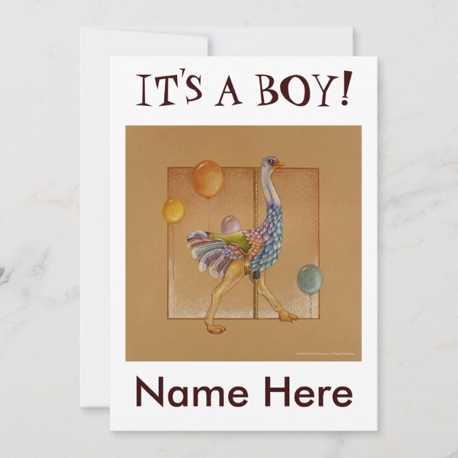 Convite - Carousel Ostrich (Frente)