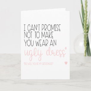Convite Carta de Bridesmaid, será minha dama de honra, Wed