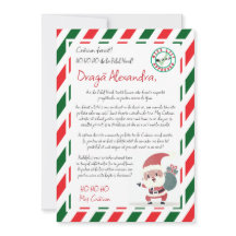 Convite Carta do Papai Noel Vermelho Verde