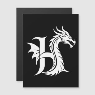 Convite Carta Estilizada com Dragão H, Alfabeto de Dragão,