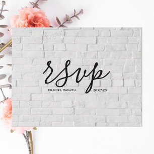 Convite Cartão de RSVP de casamento   Cartão postal de tij