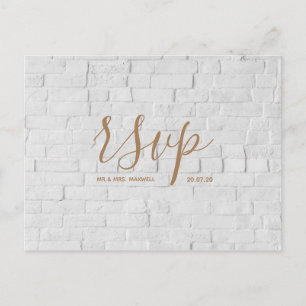 Convite Cartão de RSVP de casamento Cartão postal de tij