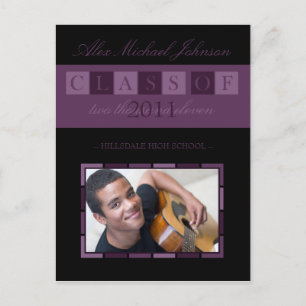 Convite Cartão postal de aviso de gradação de faixa (roxo)