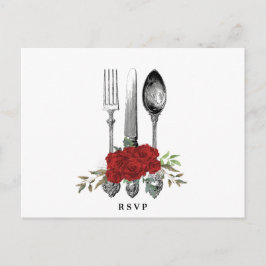 Convite cartão postal de casamento rsvp