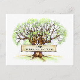 Convite Cartão postal de casamento RSVP - A Árvore do Amor