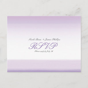 Convite Cartão postal de casamento RSVP de aquarela roxa L