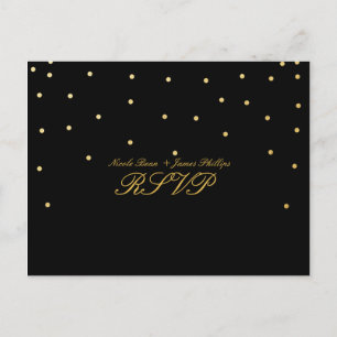 Convite Cartão postal de casamento RSVP de Confetti Doura