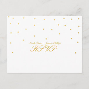 Convite Cartão postal de RSVP de casamento com confete dou