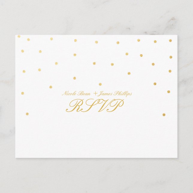 Convite Cartão postal de RSVP de casamento com confete dou (Frente)