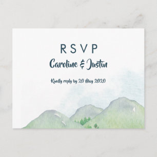 Convite Cartão postal de RSVP de Montanhas Misty