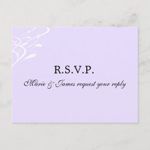 Convite Cartão postal de RSVP Lavendar Lighted