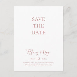 Convite Cartão Postal de Save The Date de Rosa Dourada Sim