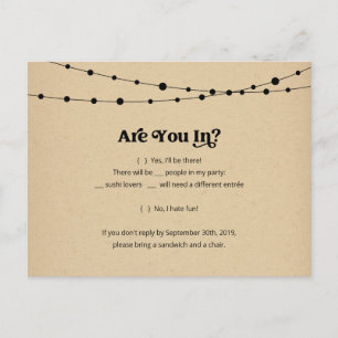 Convite Cartão postal de Sushi Engraçado e Divertido - Kra