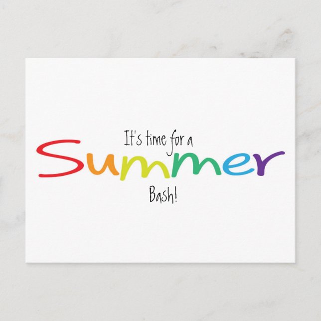 Convite Cartão postal de venda de festa de bash de verão c (Frente)