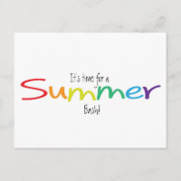 Cartão postal de venda de festa de verão com tipog