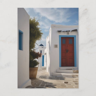 Convite Cartão Postal de Viagem de Mykonos Grécia