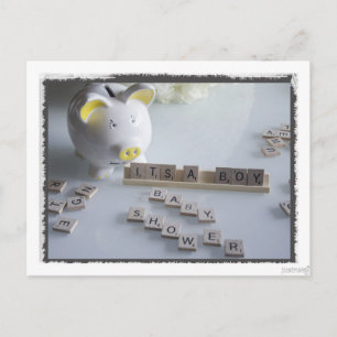 Convite Cartão postal do chá de fraldas