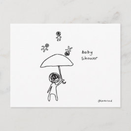 Convite cartão postal do chá de fraldas