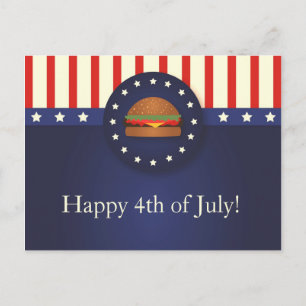 Convite Cartão postal do Partido do churrasco 4 de julho