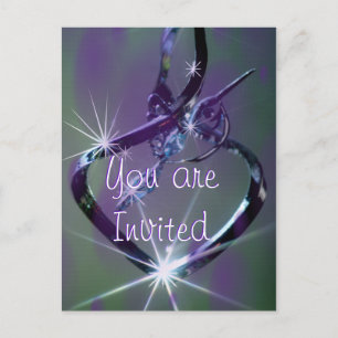 Convite Cartão postal lavanda e azul-turquesa de Beija-flo