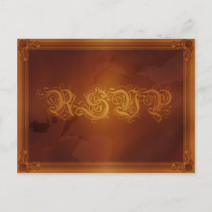 Convite Cartão postal Rich Brown Rich RSVP de Vintage