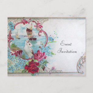 Convite cartão postal ROMÂNTICO