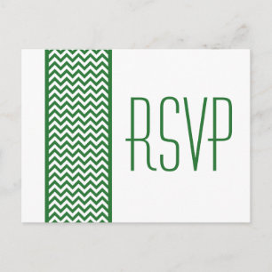 Convite Cartão postal RSVP de Borda Verde