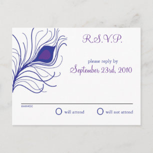 Convite Cartão postal RSVP de Casamento
