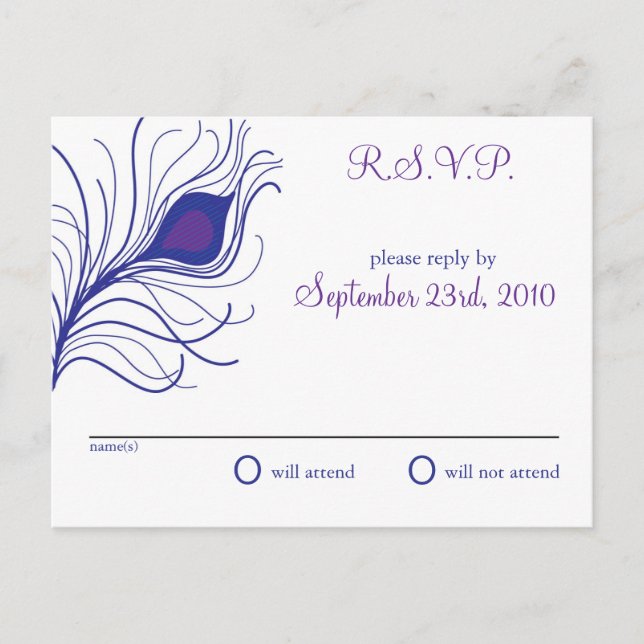 Convite Cartão postal RSVP de Casamento (Frente)