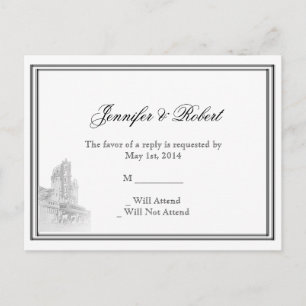 Convite Cartão postal RSVP de Casamento de Destino Atlanta