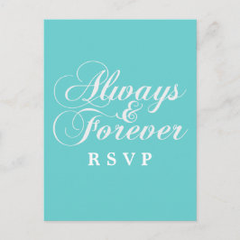 Convite Cartão postal RSVP de Casamento de Ivory Always & 