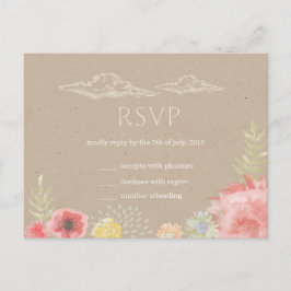 Convite Cartão postal RSVP de Casamento de Meadow Summer