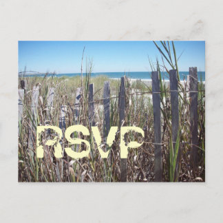 Convite Cartão postal RSVP de Casamento de Praia