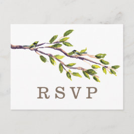 Convite Cartão postal RSVP de Casamento de Ramais Brutos