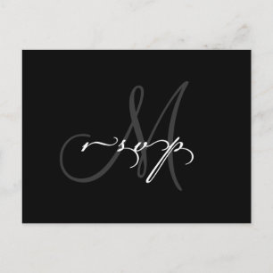 Convite Cartão postal RSVP de Casamento Elegante
