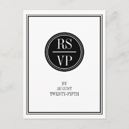Convite Cartão postal RSVP de Casamento Simples e Elegante