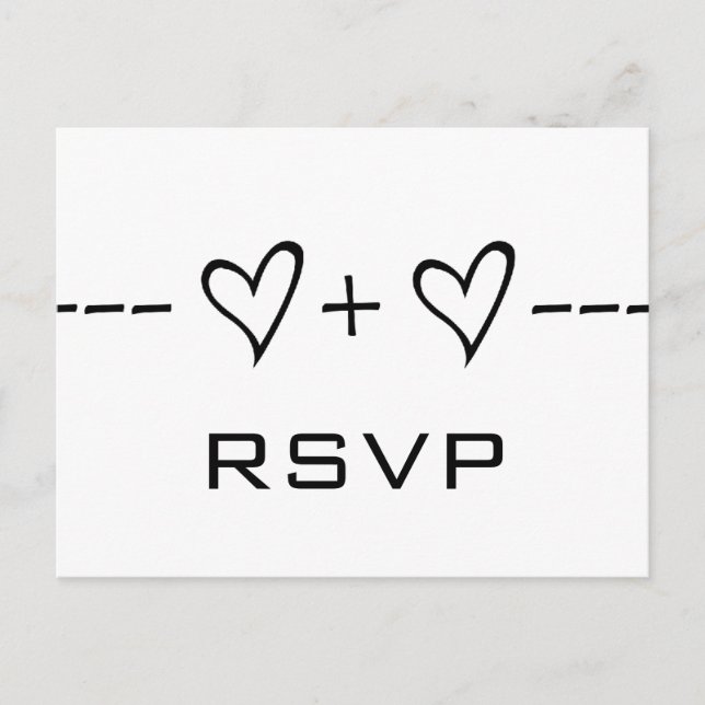Convite Cartão postal RSVP de Equação Coração Ebony (Frente)