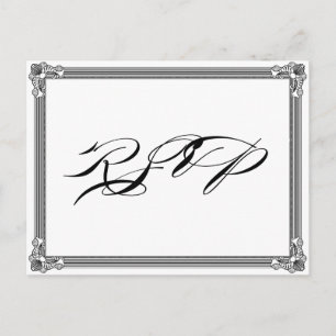 Convite Cartão postal RSVP de Estilo poster Vermelho e Neg