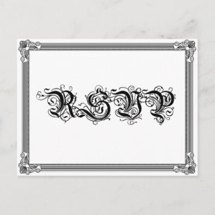 Convite Cartão postal RSVP de Estilo poster Vermelho e Neg