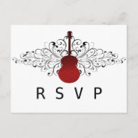Cartão postal RSVP de Guitarra Vermelha