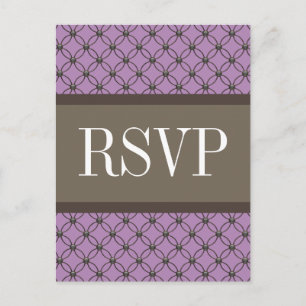 Convite Cartão postal RSVP de Latência de Rico Violeta