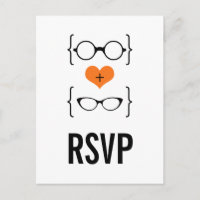 Cartão postal RSVP de Óculos Geeky Laranja