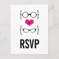 Cartão postal RSVP de Óculos Geeky Rosa