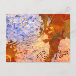 Convite Cartão postal RSVP de outono de Hydrangea