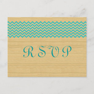 Convite Cartão postal RSVP de RSVP de Rústica Teal